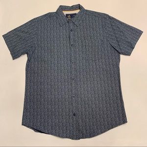 Rugby University Men’s Blue Cotton Short Sleeve Button Shirt